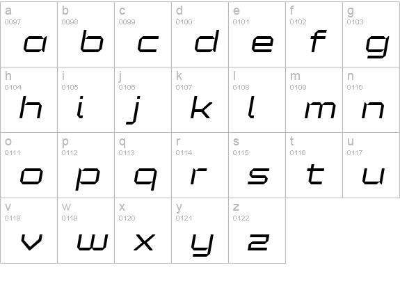 Maetl LightOblique lowercase a-z preview