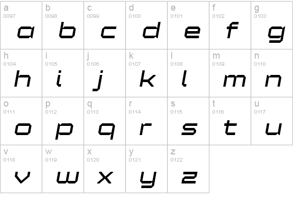 Maetl Oblique lowercase a-z preview