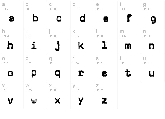 Magda-Extra lowercase a-z preview