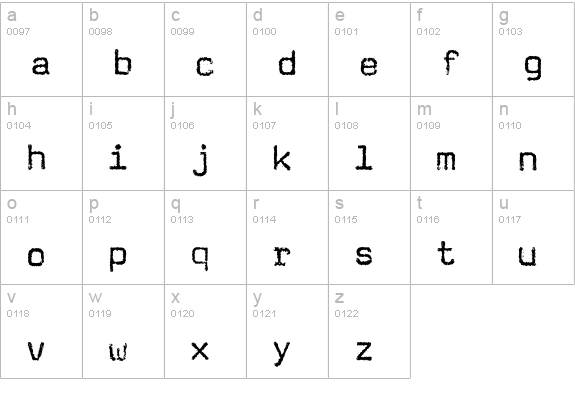 Magda-Text lowercase a-z preview