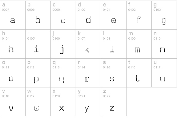 Magda-Thin lowercase a-z preview