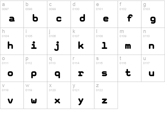 MagdaCleanMono-Black lowercase a-z preview