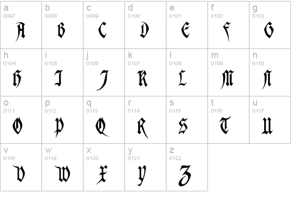 Magdelena Regular lowercase a-z preview