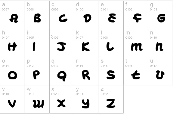 Magic Beans Bold lowercase a-z preview