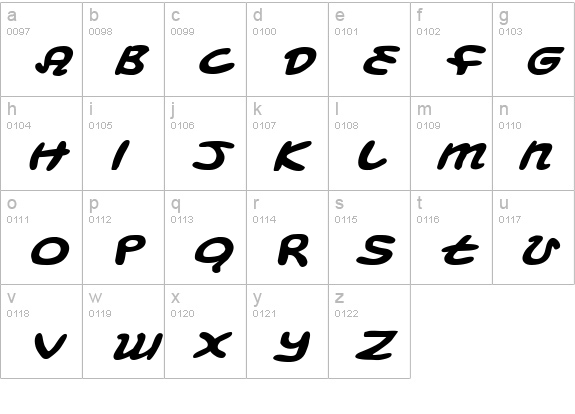 Magic Beans Expanded Italic lowercase a-z preview