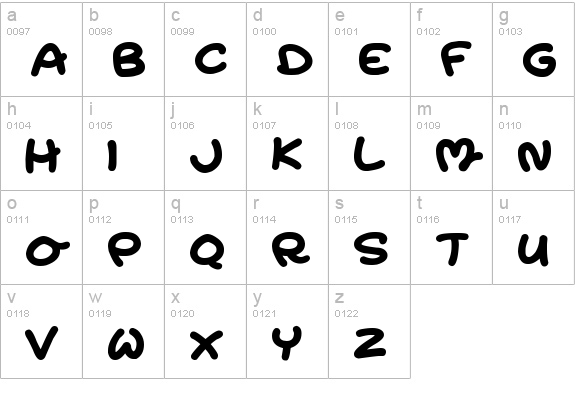 Magic Moons
 lowercase a-z preview