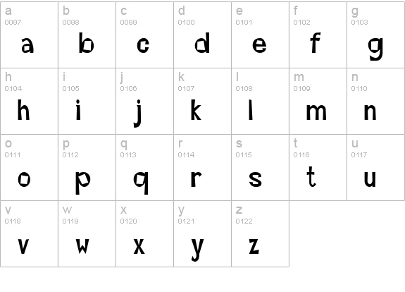MagooCondensed Normal lowercase a-z preview