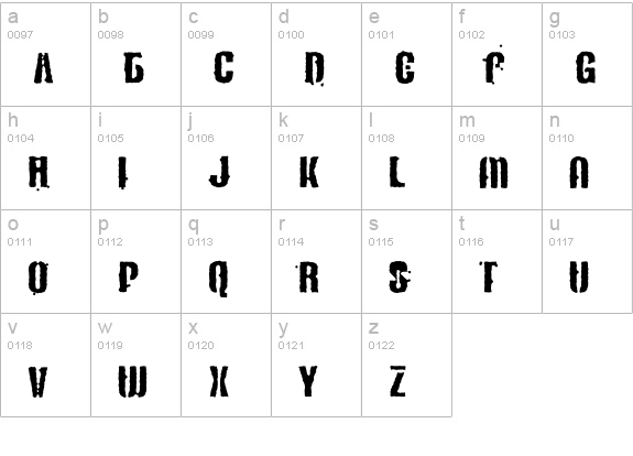 MagyarPosta lowercase a-z preview