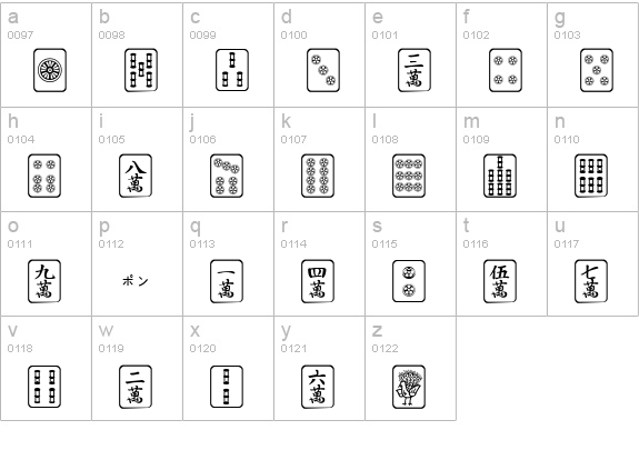 Mahjong Plain lowercase a-z preview