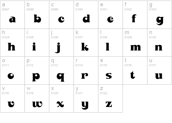 Mahoney Regular lowercase a-z preview