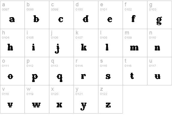 Main Strike Fill lowercase a-z preview
