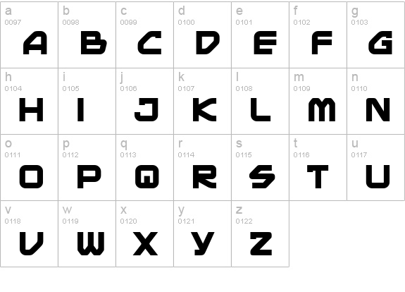 Mainframe BB Bold lowercase a-z preview