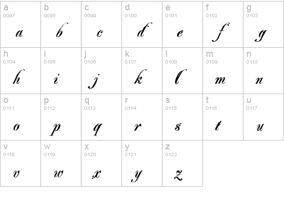 Majestic X lowercase a-z preview