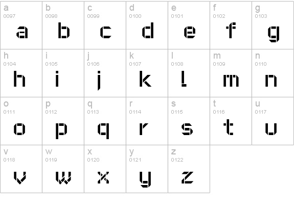 MakestencilAlp lowercase a-z preview