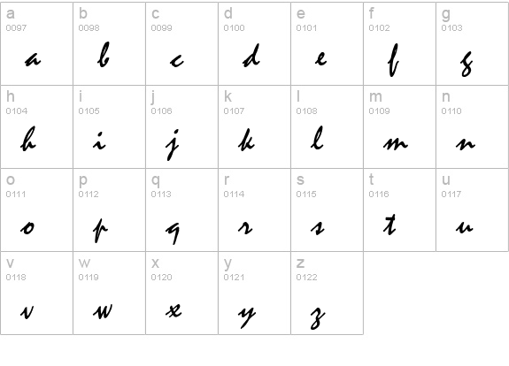 Malaga-Regular lowercase a-z preview