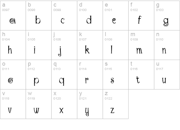 Mambo-Light lowercase a-z preview