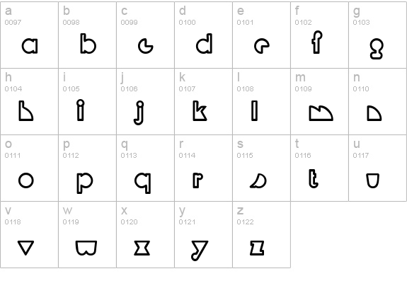 MandrelOutline Bold lowercase a-z preview