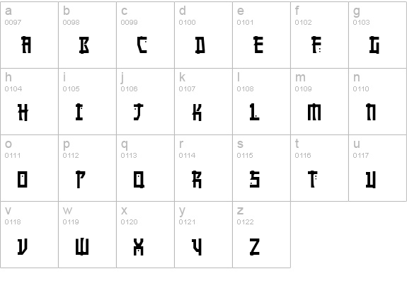 Manga Normal lowercase a-z preview