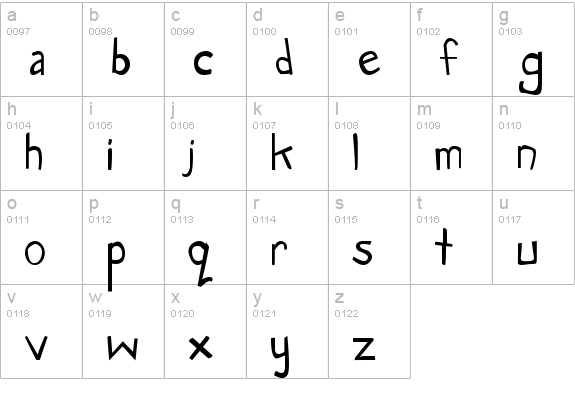 Manga Speak lowercase a-z preview