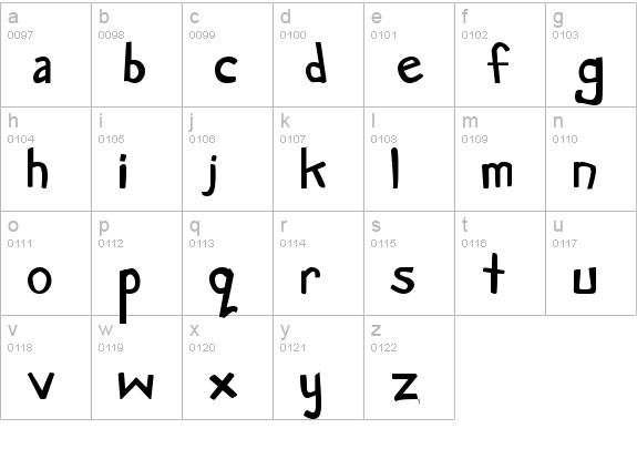 Manga Speak Bold lowercase a-z preview