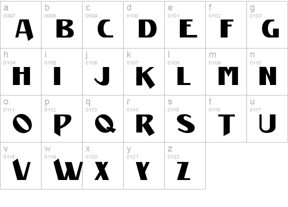 Manifest lowercase a-z preview