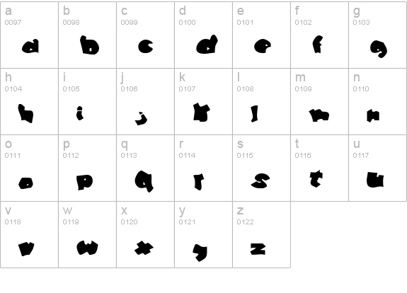 Manilla Oddtype lowercase a-z preview