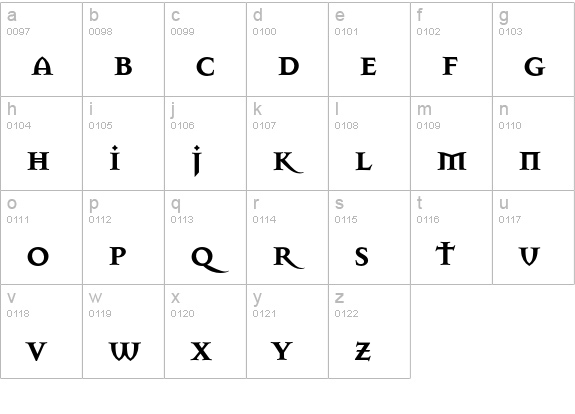 MansonBold lowercase a-z preview