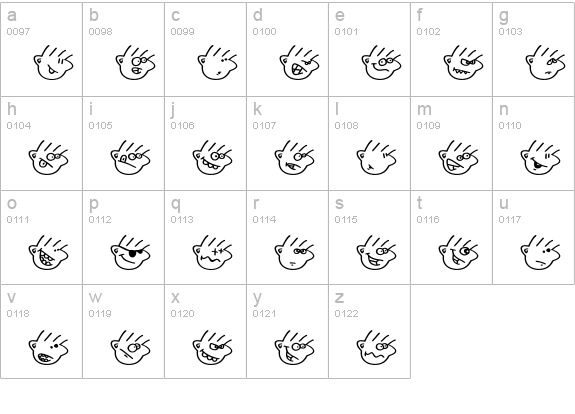 Many moods of Moe lowercase a-z preview