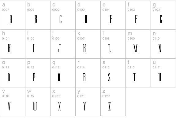 Manzanita lowercase a-z preview