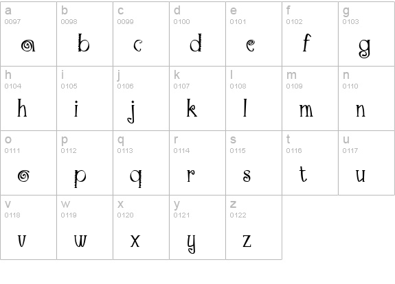 Maraca lowercase a-z preview