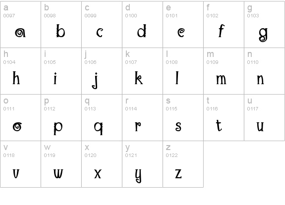 Maraca Bold lowercase a-z preview
