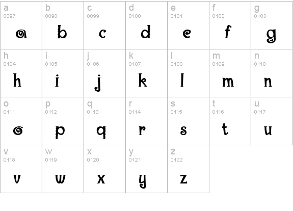 Maraca Extrabold Regular lowercase a-z preview