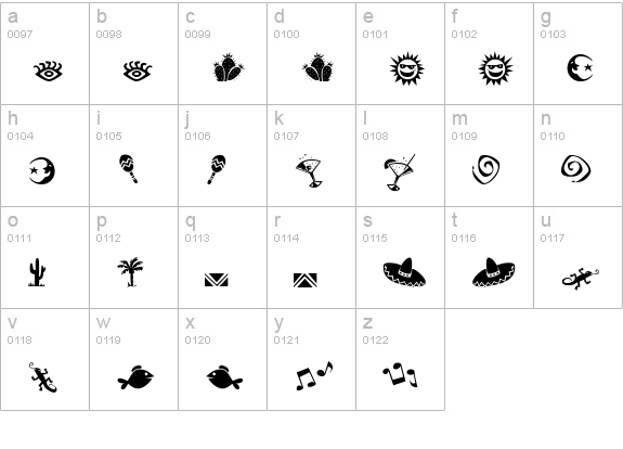 Maraca Extras lowercase a-z preview