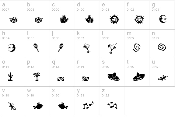Maraca Extras Regular lowercase a-z preview