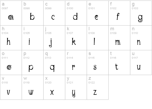 Maraca Regular lowercase a-z preview
