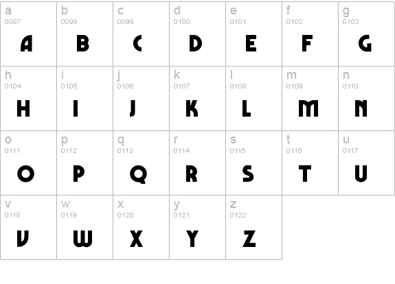 Marbold Normal lowercase a-z preview