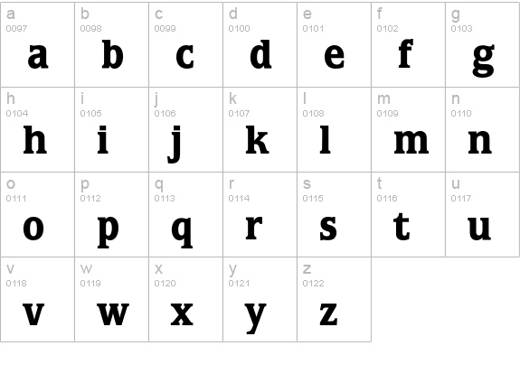 Marbrook Medium lowercase a-z preview