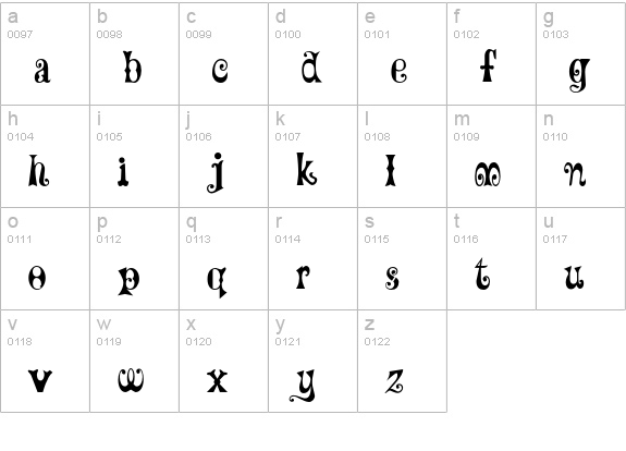 MardiGras lowercase a-z preview