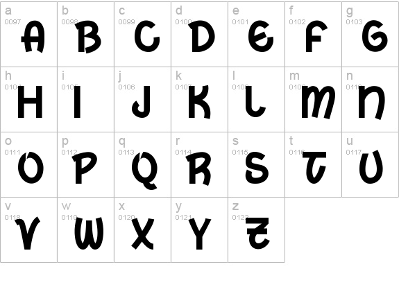 Marela lowercase a-z preview