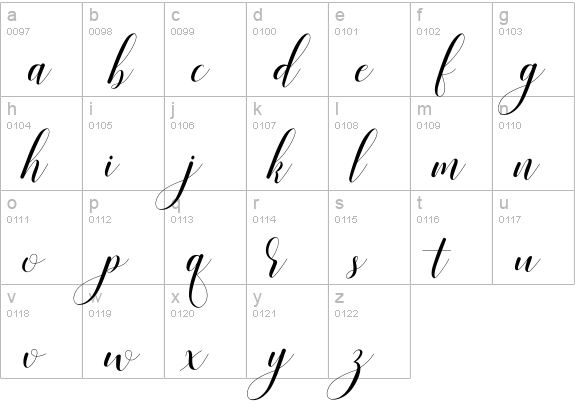 Mariana Oghawa lowercase a-z preview