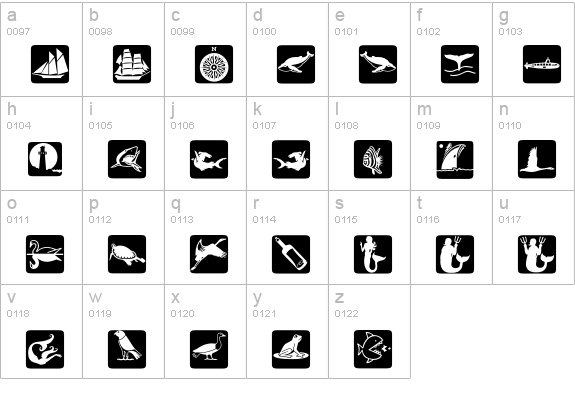 Maritime Reversed lowercase a-z preview