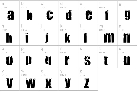 Mark lowercase a-z preview