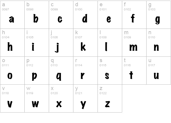 Marker Heavy lowercase a-z preview