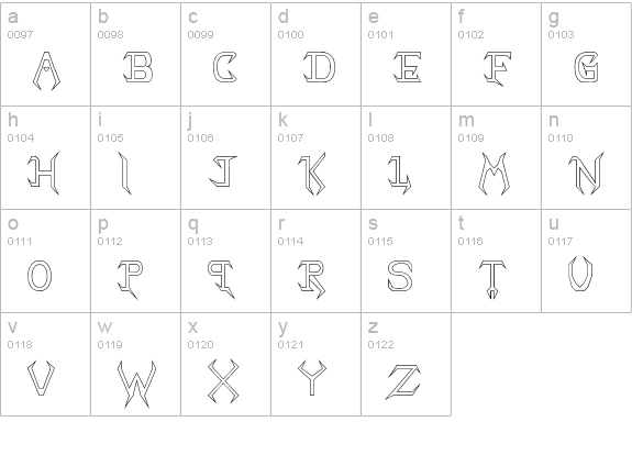 Marlen The Ponderosa lowercase a-z preview
