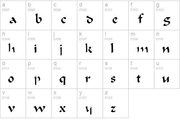 Marlin Thin Bold lowercase a-z preview