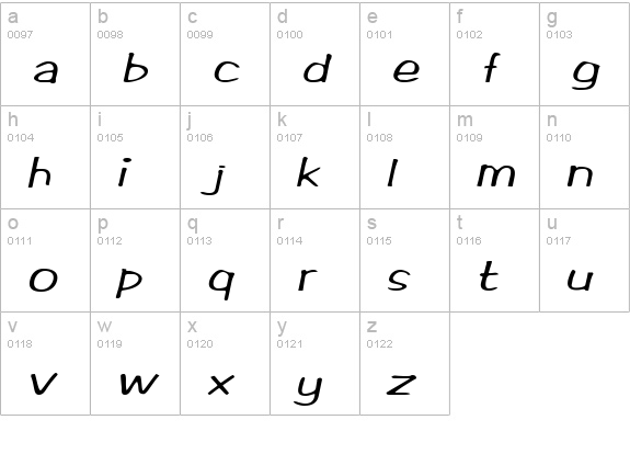 Marlo Bold Italic lowercase a-z preview