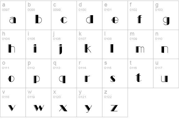 Marquee Engraved lowercase a-z preview