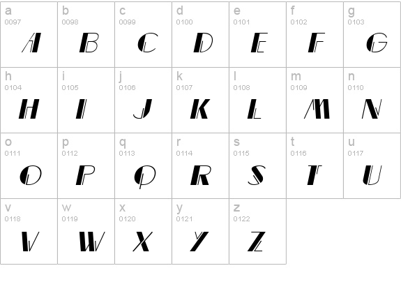MarqueeMieux Italic lowercase a-z preview