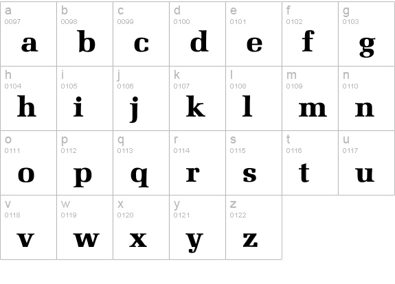Marsei Bold lowercase a-z preview