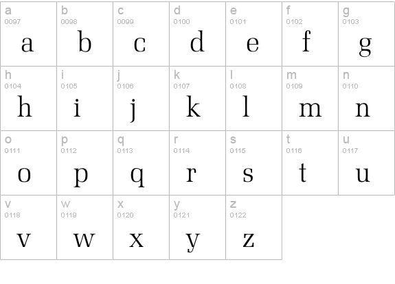 Marsei Light lowercase a-z preview